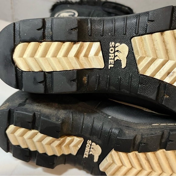 Sorel High Black Suede Mid Calf Lace Up Winter Boots 7 - Picture 13 of 13